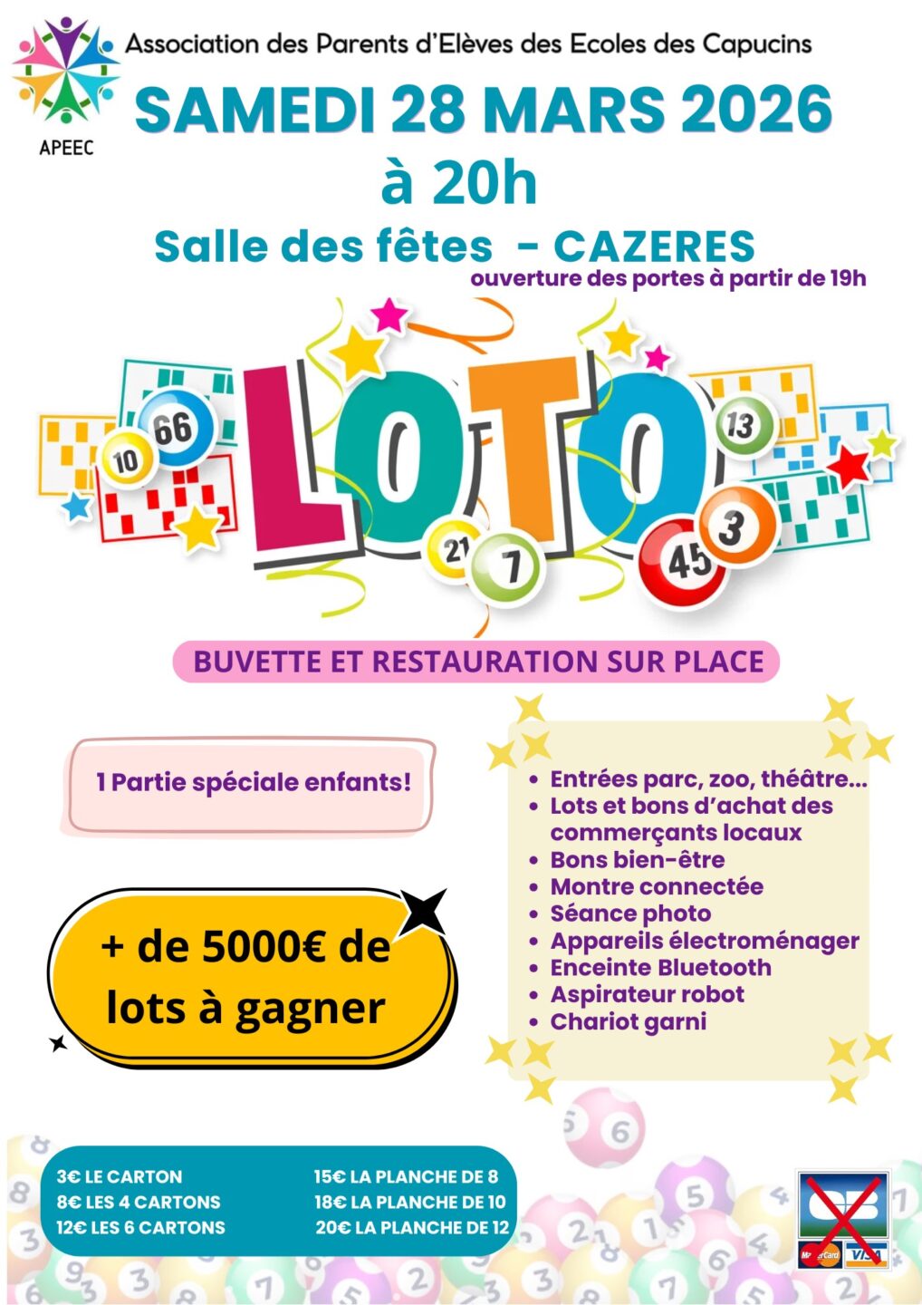 LOTO DES ECOLES Rue des Capucins Cazères 2026-03-28