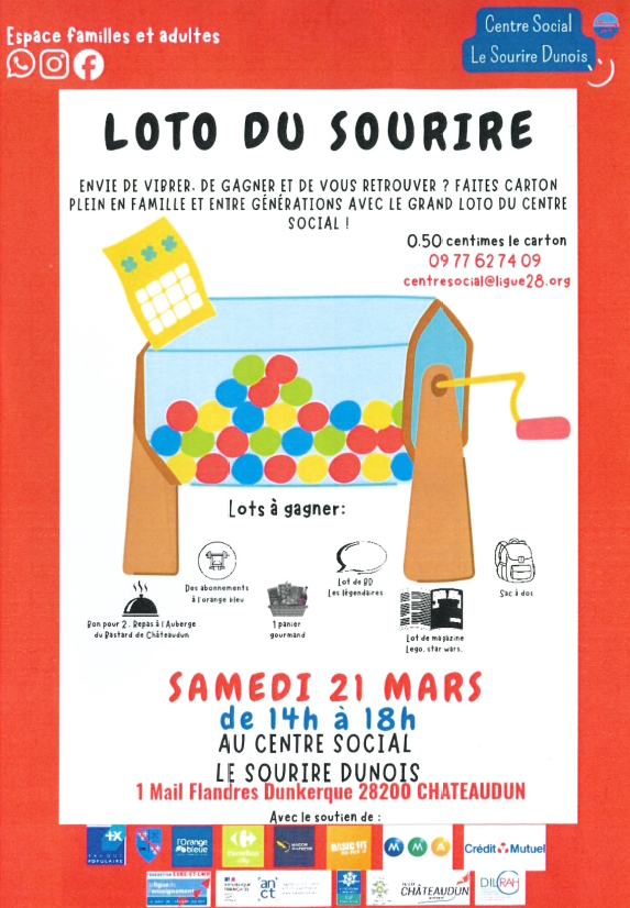Loto du Sourire Centre Social le Sourire Dunois Châteaudun 2026-03-21