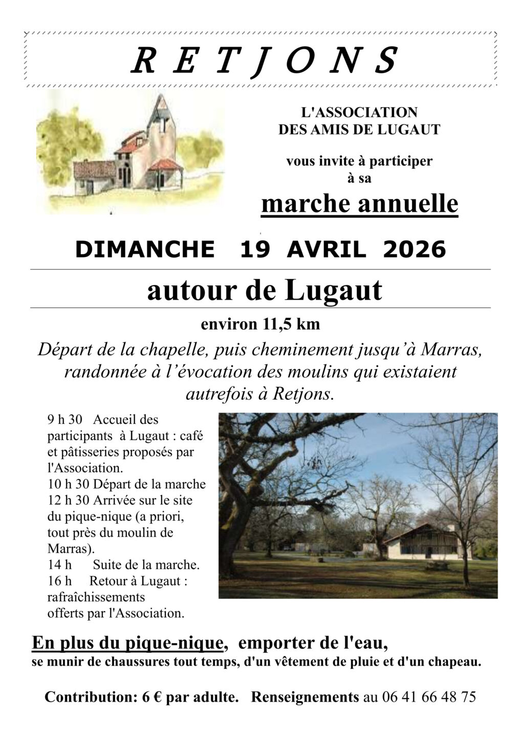 Marche annuelle autour de Lugaut Lugaut Retjons 2026-04-19