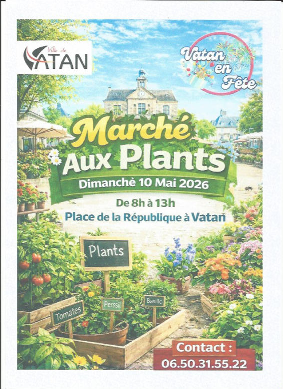 Marché aux plants Place de la République Vatan 2026-05-10