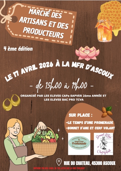 Marché des Artisans et Producteurs  Ascoux 2026-04-17