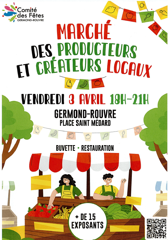 Marché des producteurs et créateurs locaux à Germond-Rouvre Route de la Ballade Germond-Rouvre 2026-04-03