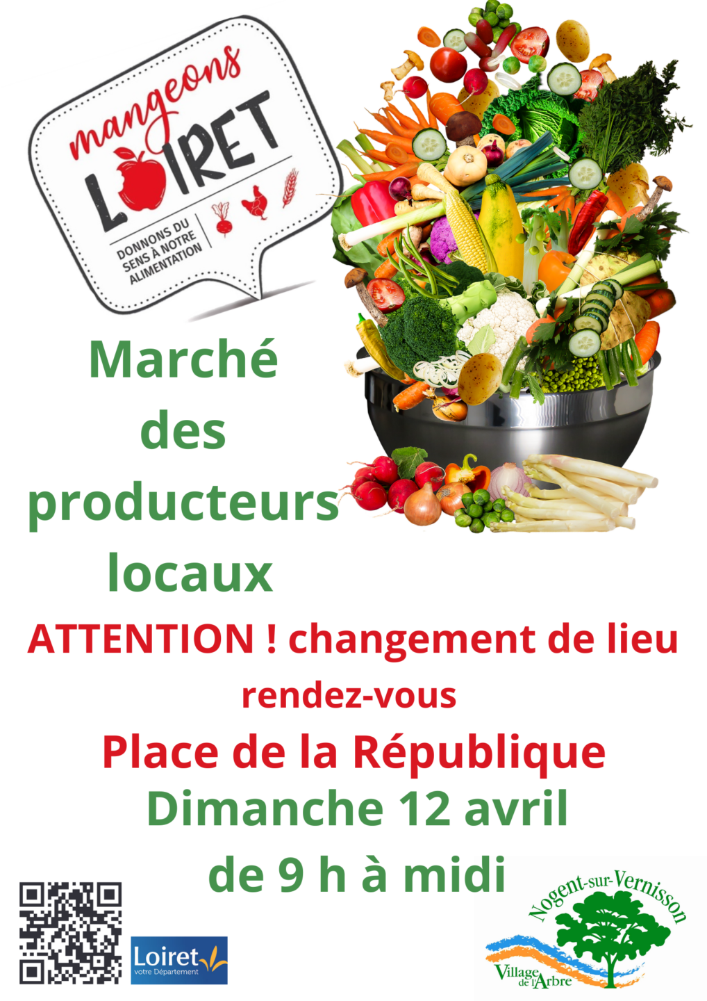 Marché des producteurs locaux Dimanche place Aristide Briand Nogent-sur-Vernisson 2026-04-12