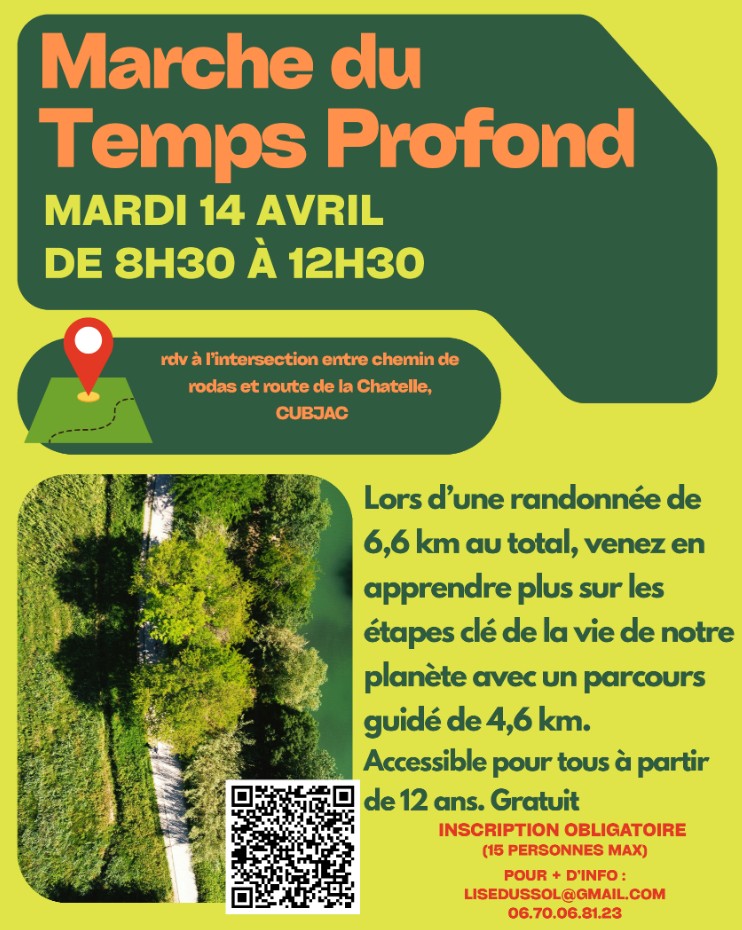 Marche du temps profond route de la Chatelle Cubjac-Auvézère-Val d'Ans 2026-04-14