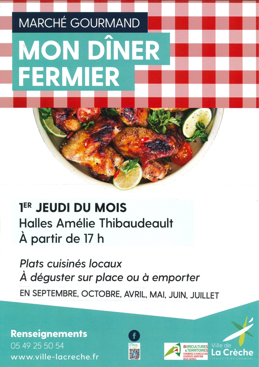 Marché gourmand Mon Dîner Fermier Halles du marché La Crèche 2026-04-02