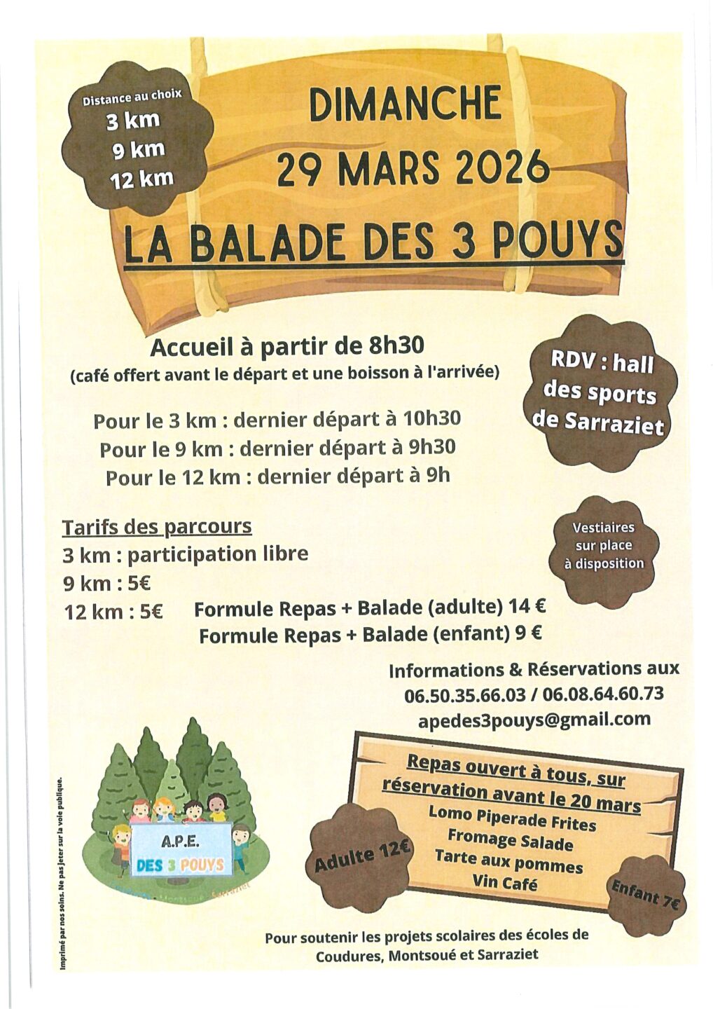 Marche La balade des Trois Pouys Au bourg Peyre 2026-03-29