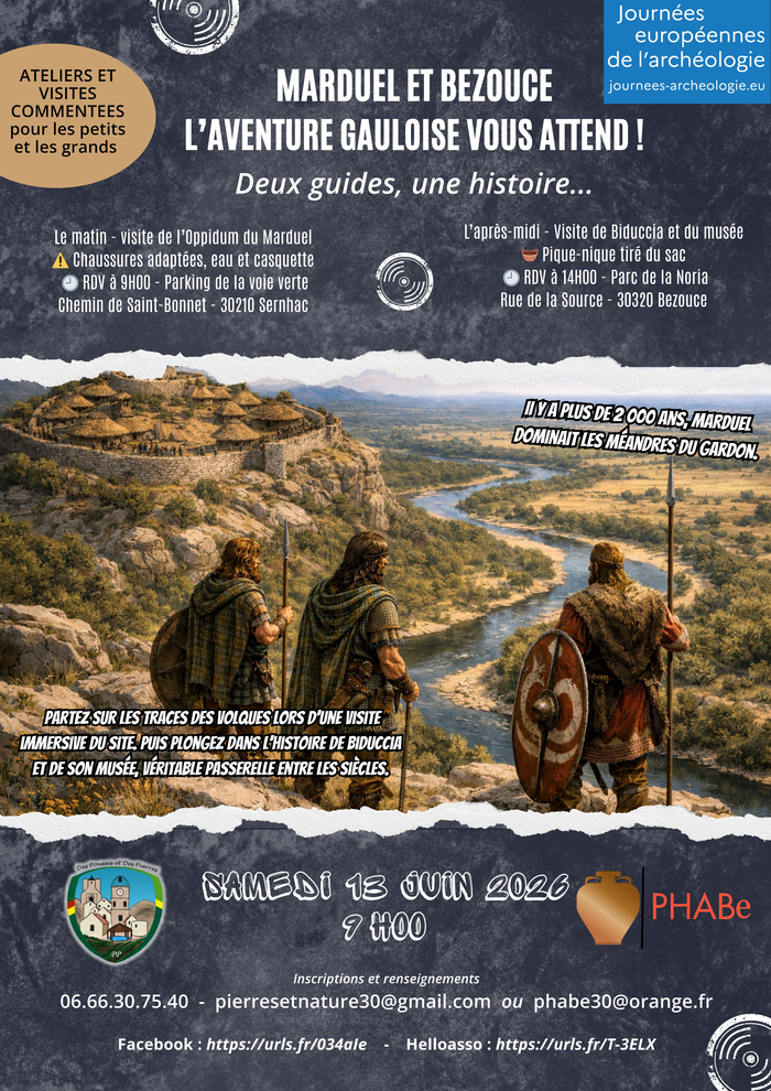 Marduel et Bezouce : l'Aventure Gauloise vous attend ! Parking de la voie verte Sernhac
