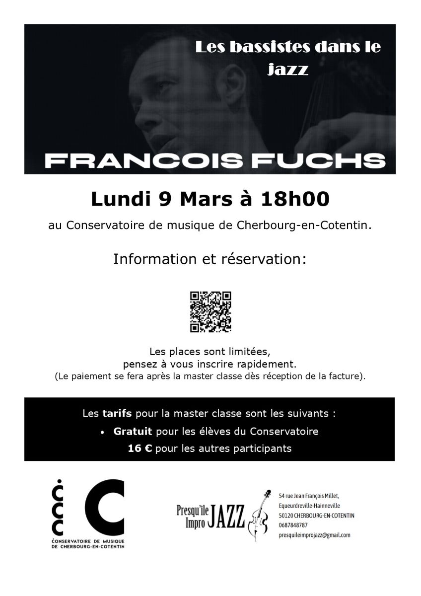 Master Classe Les bassistes dans le jazz Cherbourg-Octeville Cherbourg-en-Cotentin 2026-03-09