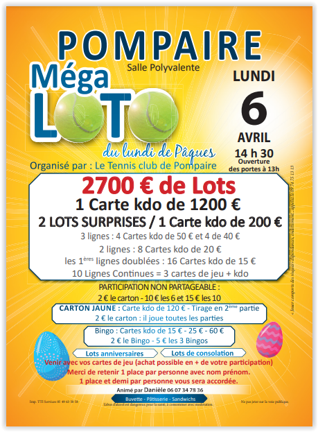Mega loto du Tennis club de Pompaire