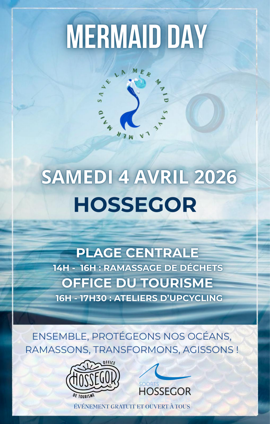 MERMAID DAY Ramassage de déchets et ateliers d'upcycling Plage Centrale Soorts-Hossegor 2026-04-04