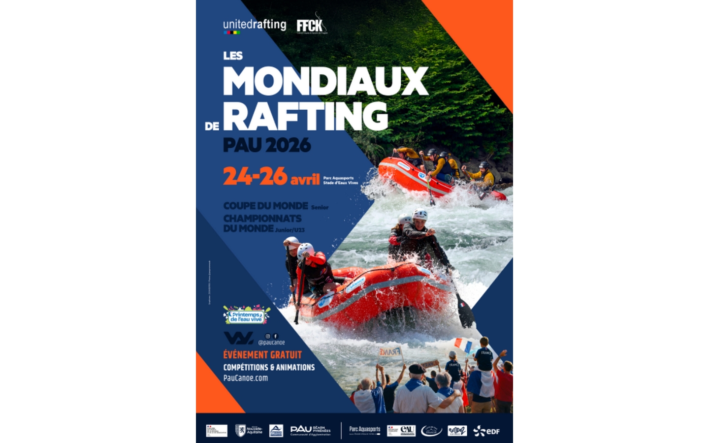 Mondiaux Rafting Pau 2026 Parc Aquasports Bizanos 2026-04-26
