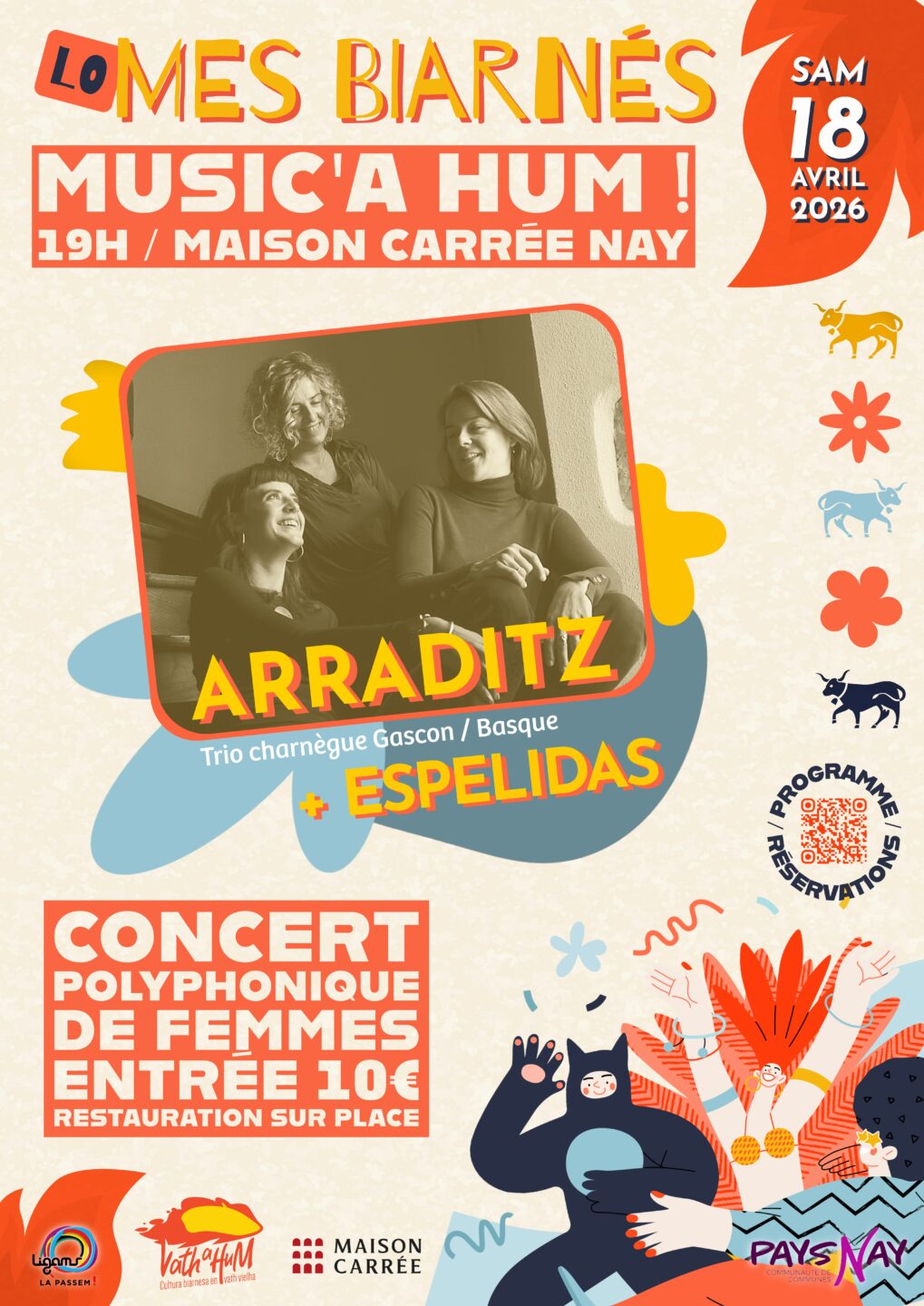 MUSIC'A HUM! Concert polyphonique de femmes avec ARRADITZ + ESPELIDAS 13 Place de la République Nay 2026-04-18