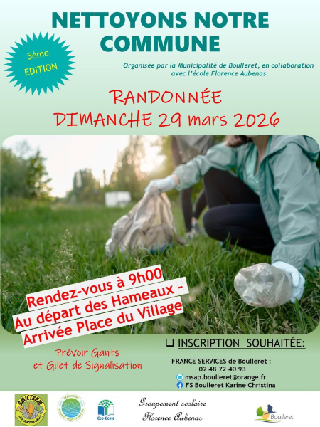 Nettoyons notre commune !  Boulleret 2026-03-29
