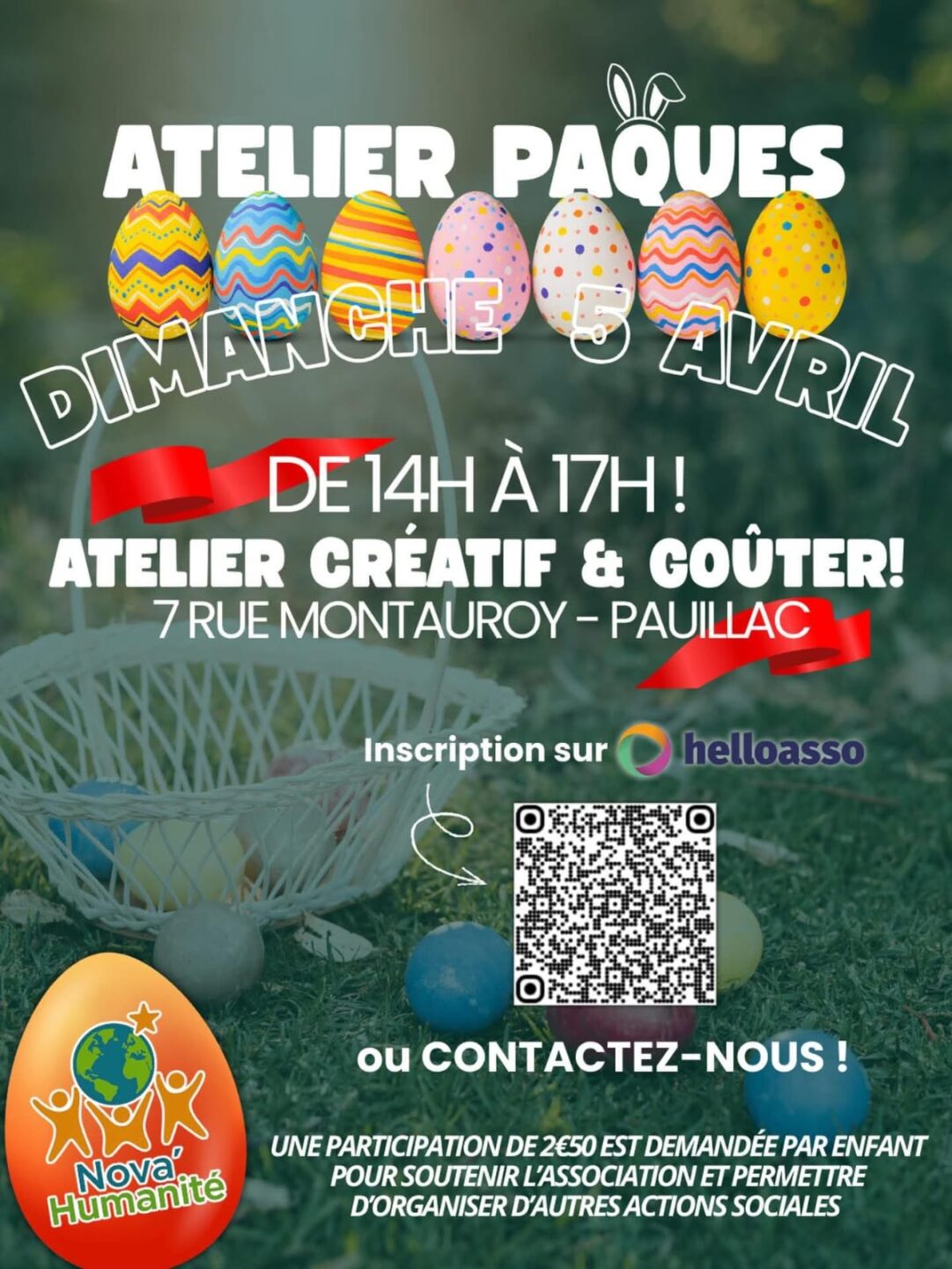 Nova'Humanité fête Pâques 7 Rue de Montauroy Pauillac 2026-04-05