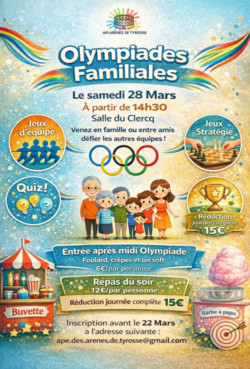 Olympiades familiales Salle du Clercq Saint-Vincent-de-Tyrosse 2026-03-28