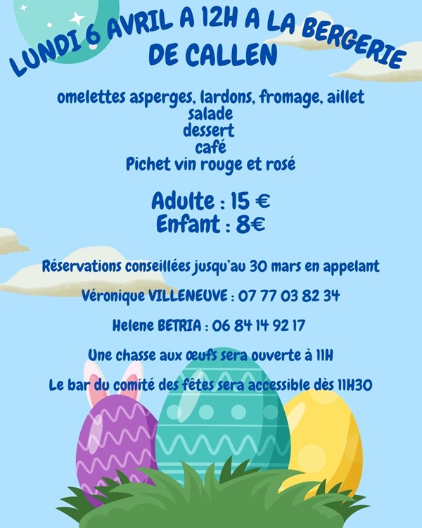 Omelette Pascale La Bergerie Callen 2026-04-06