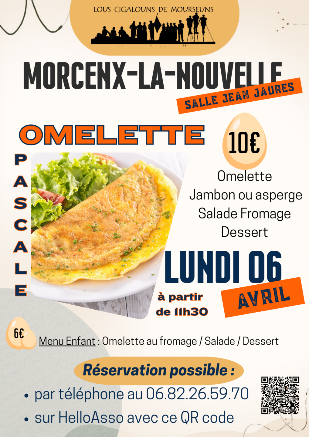 Omelette pascale de Lous Cigalouns de Mourseuns Omelette pascale de Lous Cigalouns de Mourseuns Centre Jean Jaurès Morcenx-la-Nouvelle 2026-04-06