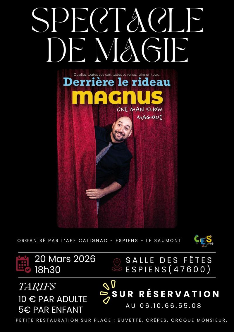One man show magique avec Magnus Rue du Bourg Espiens 2026-03-20