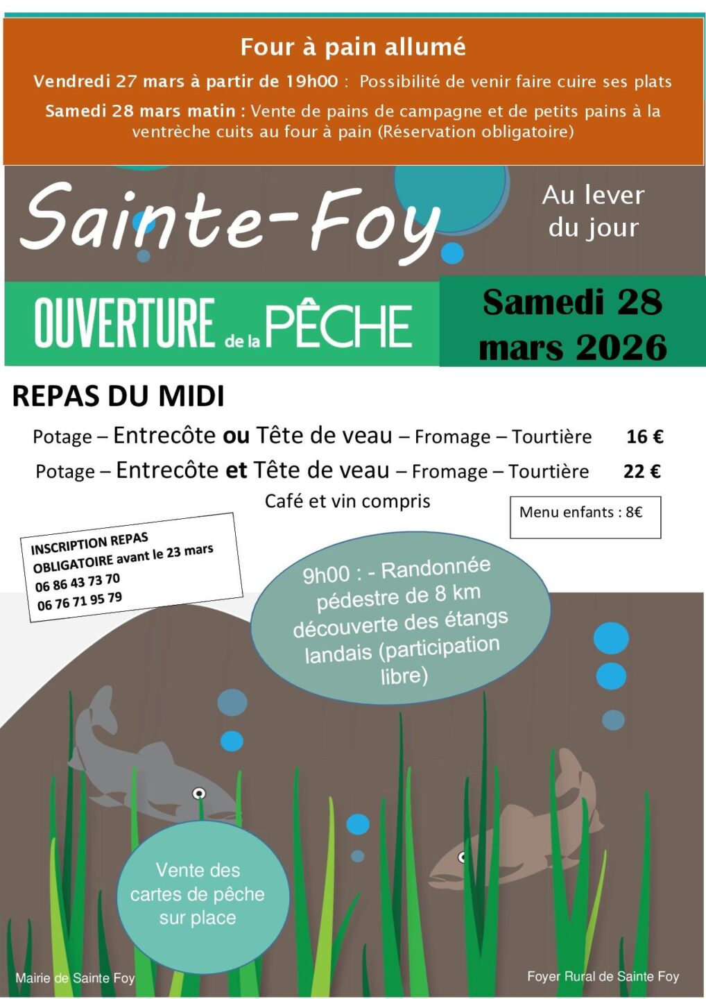 Ouverture de la pêche 388 Route de l'Étang Sainte-Foy 2026-03-28
