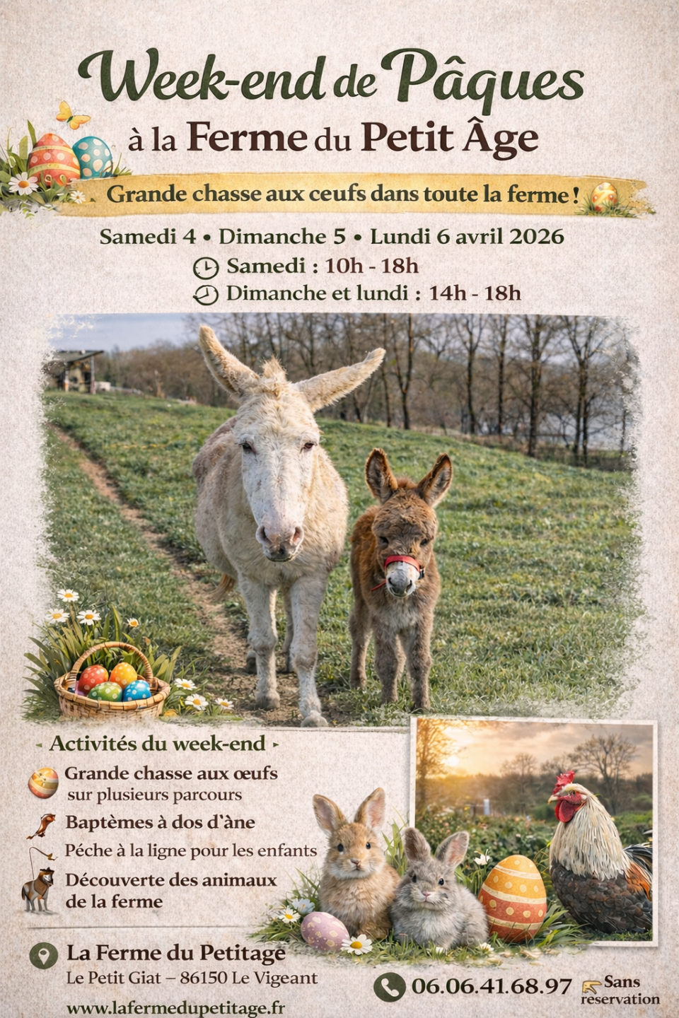Pâques à la ferme du petit âge  Le Vigeant 2026-04-04
