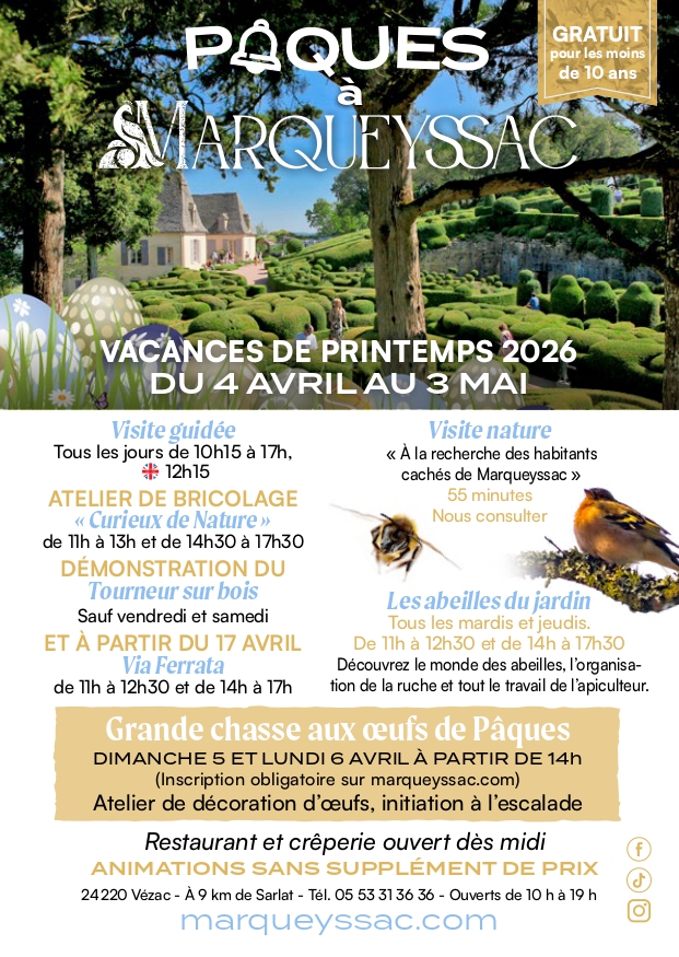 Pâques à Marqueyssac Jardins de Marqueyssac Vézac 2026-04-05