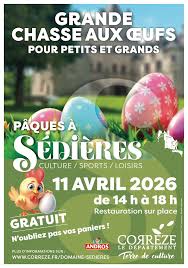 Pâques à Sédières Grande chasse aux oeufs pour petits et grands Domaine de Sédières Clergoux 2026-04-11