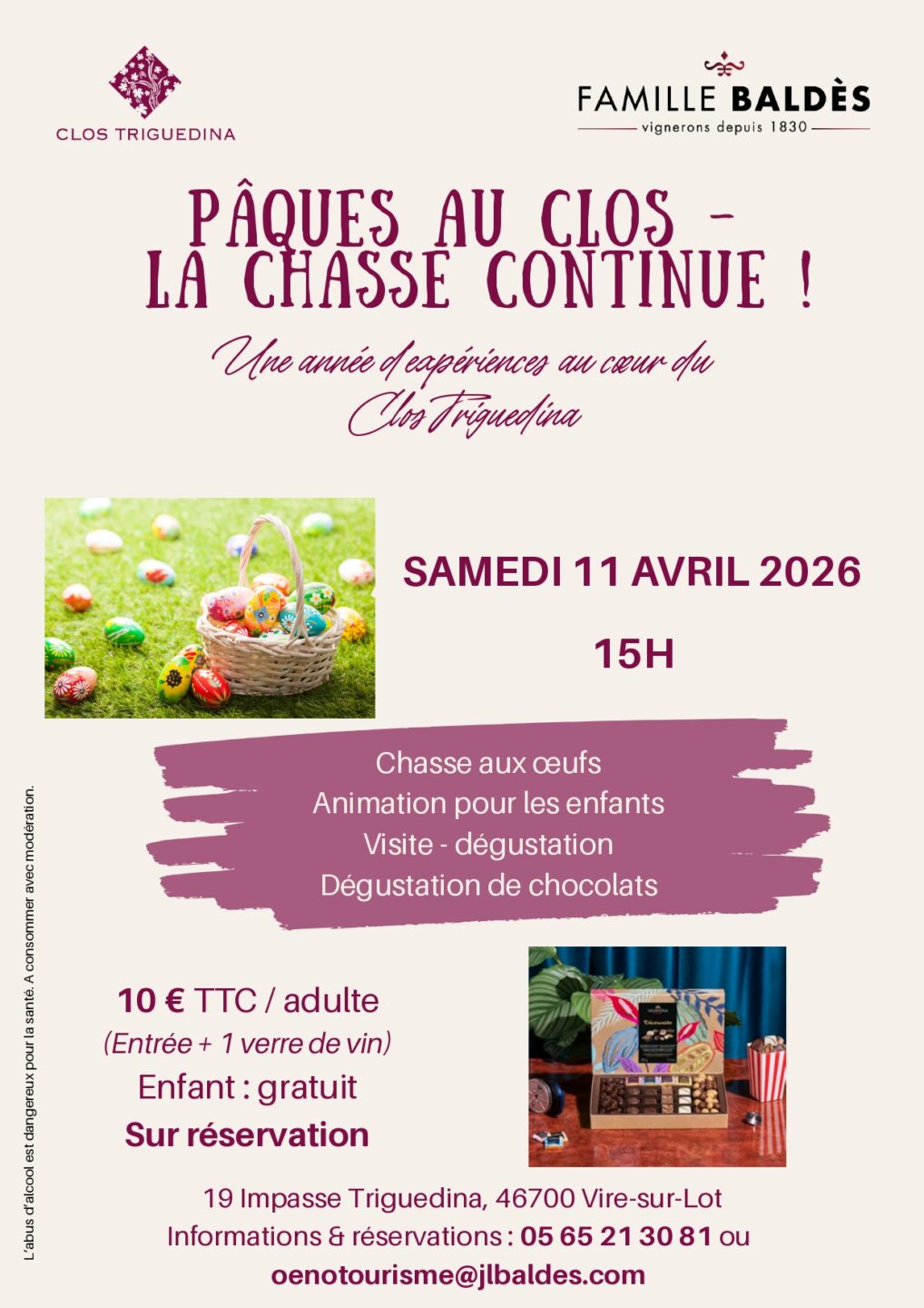 Pâques au Clos La chasse continue ! Les Poujols Vire-sur-Lot 2026-04-11