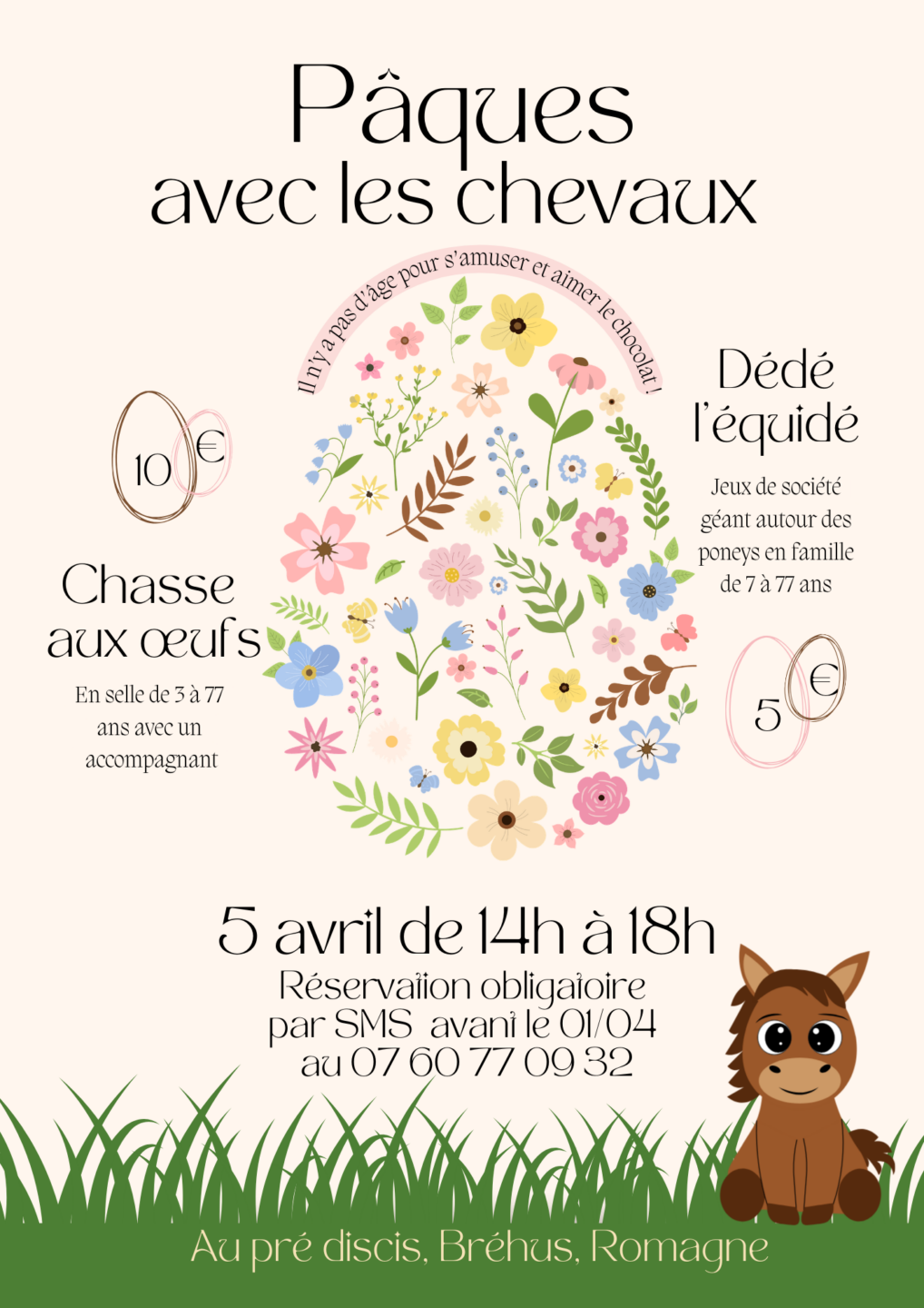 Pâques avec les chevaux Au pré discis Romagne 2026-04-05