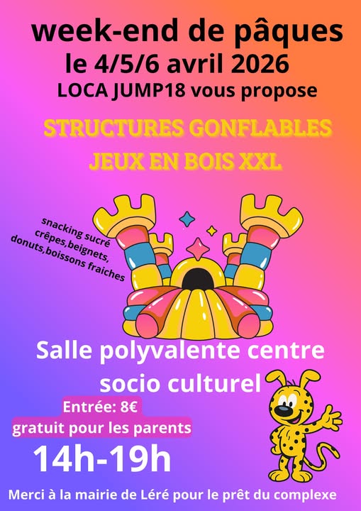 Paques XXL Structures gonflables et jeux en bois  Léré 2026-04-04