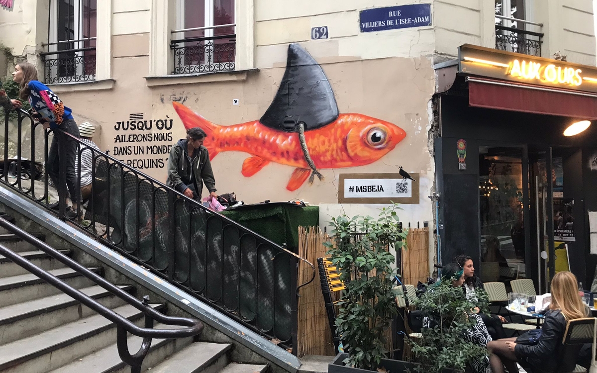 Parcours urbain de découverte des acteurs jeunesse de la santé mentale du 18e Point de départ de la balade devant les locaux de l'Association Dessine-Moi Un Mouton  Paris