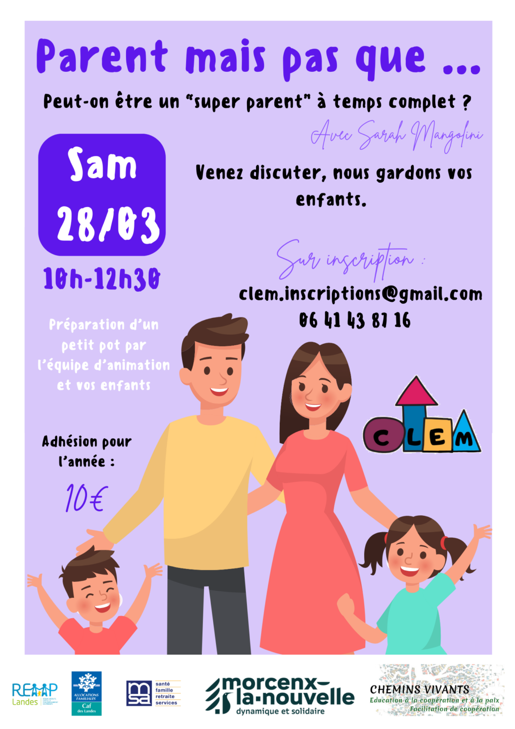 Parents mais pas que ... 5 Domaine de Moré Morcenx-la-Nouvelle 2026-03-28