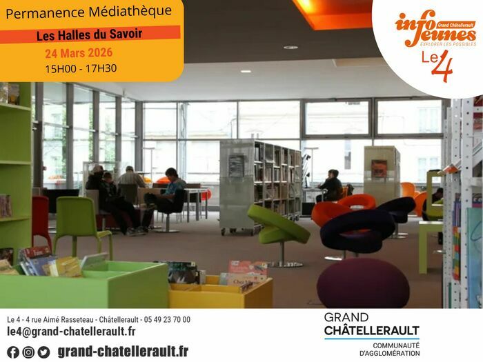 Permanence médiathèque place Dupleix Châtellerault 2026-03-24