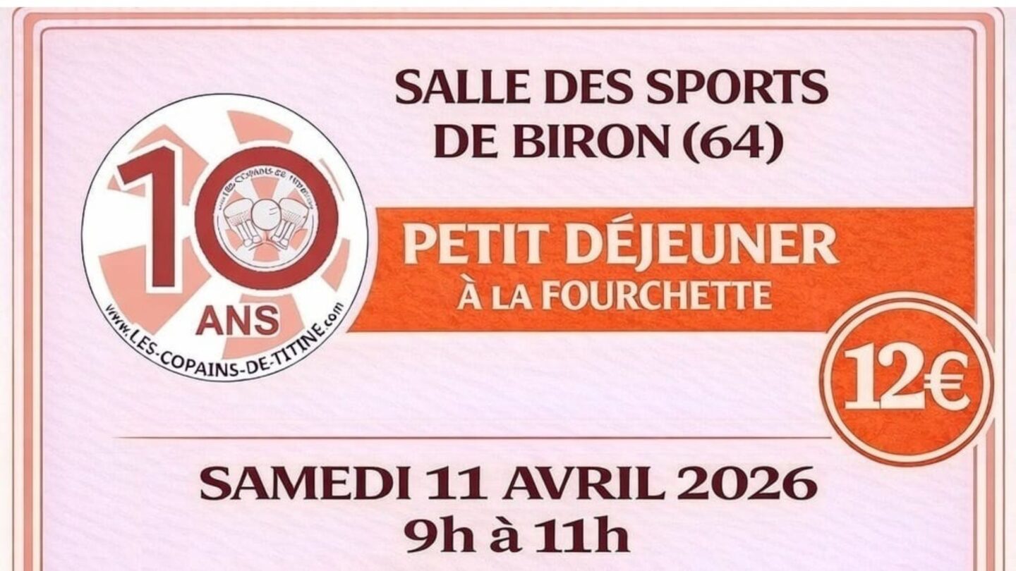 Petit-déjeuner à la fouchette Salle des Sports Biron 2026-04-11