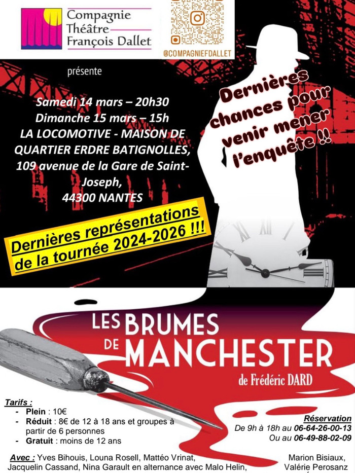 Pièce de théâtre « Les Brumes de Manchester « Maison de Quartier La Locomotive Nantes