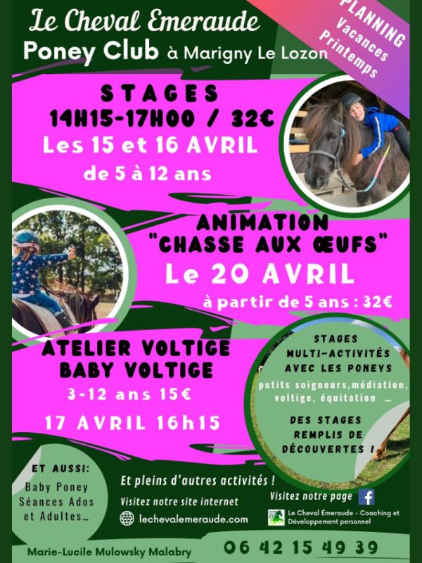 Planning vacances de printemps 2026 au Cheval Emeraude 1 La Grande Maison Marigny-Le-Lozon 2026-04-15