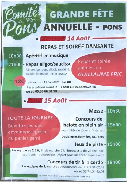 Pons en fête Saint-Hippolyte