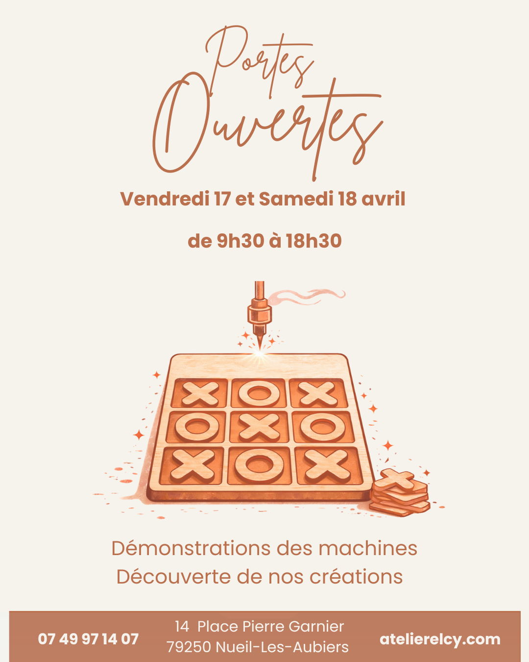 Portes ouvertes Atelier d’Elcy Portes ouvertes Atelier d'Elcy 14 Place Pierre Garnier Nueil-les-Aubiers 2026-04-17