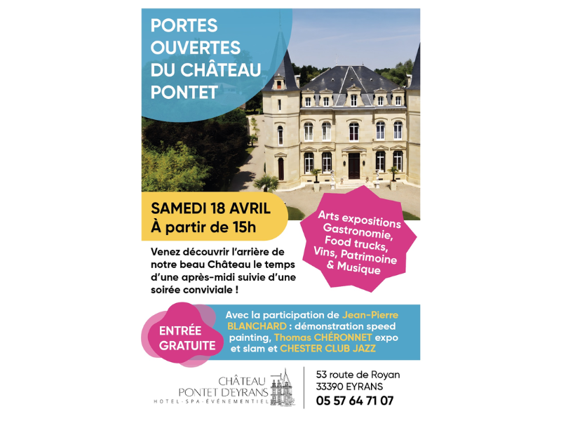 Portes ouvertes du Château Pontet d'Eyrans 53 Route de Royan Eyrans 2026-04-18