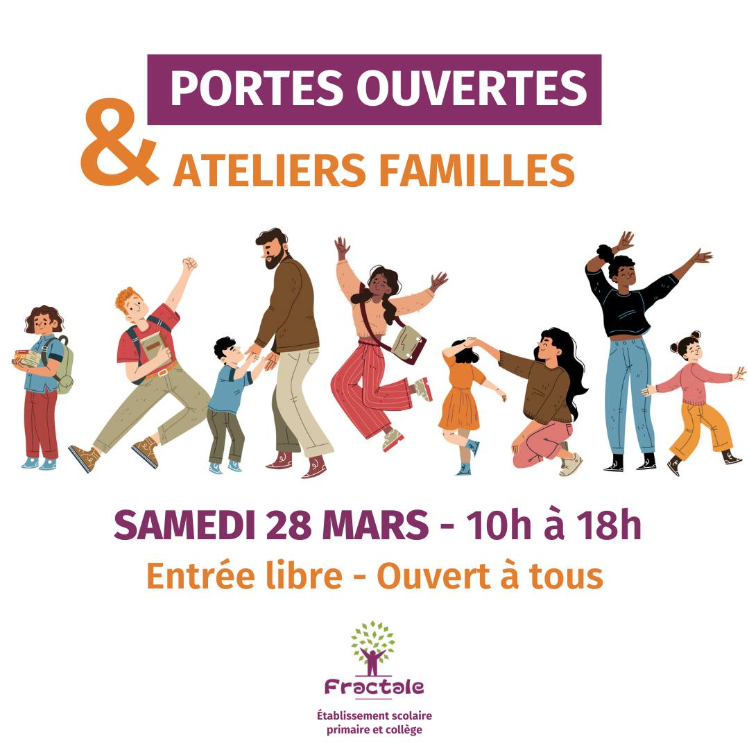 Portes ouvertes et Ateliers famille à l'Ecole Fractale de Chauray 8 Rue des Écoles Chauray 2026-03-28
