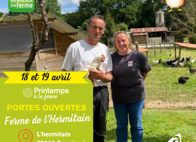 Printemps à la ferme portes ouvertes à La Ferme de L'Hermitain 5 Chemin de la Garenne Souvigné 2026-04-18