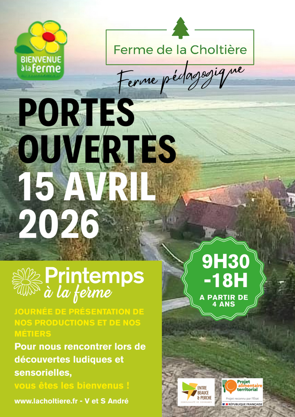 Printemps à la ferme Portes ouvertes La Choltière Orrouer 2026-04-15