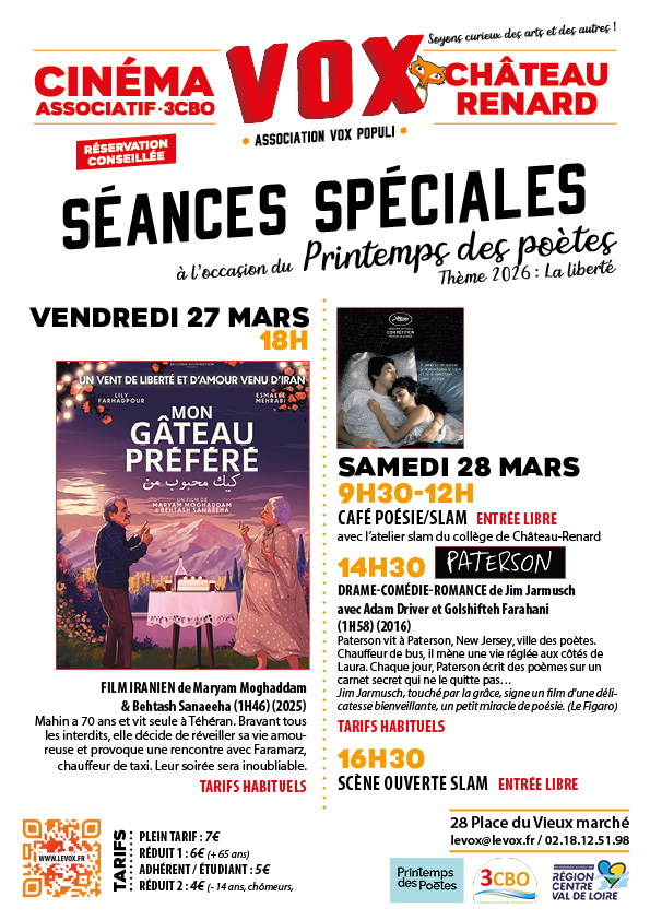 Printemps des poètes au Vox la liberté 28 Place du Vieux Marché Château-Renard 2026-03-28