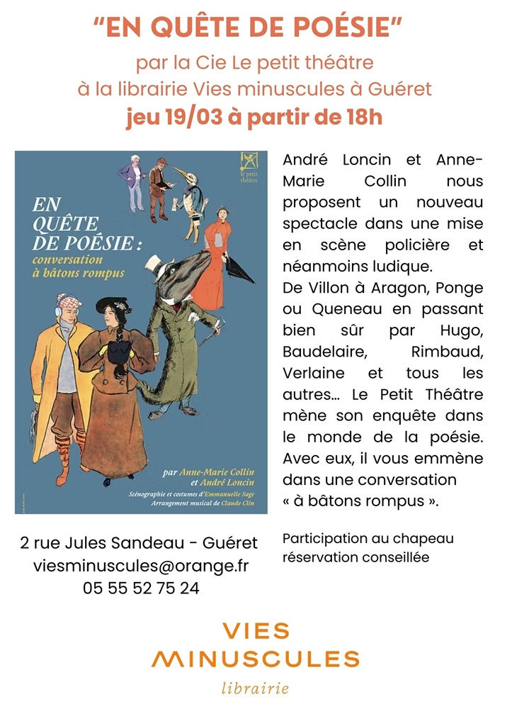 Printemps des Poètes En quête de poésie 2 Rue Jules Sandeau Guéret 2026-03-19