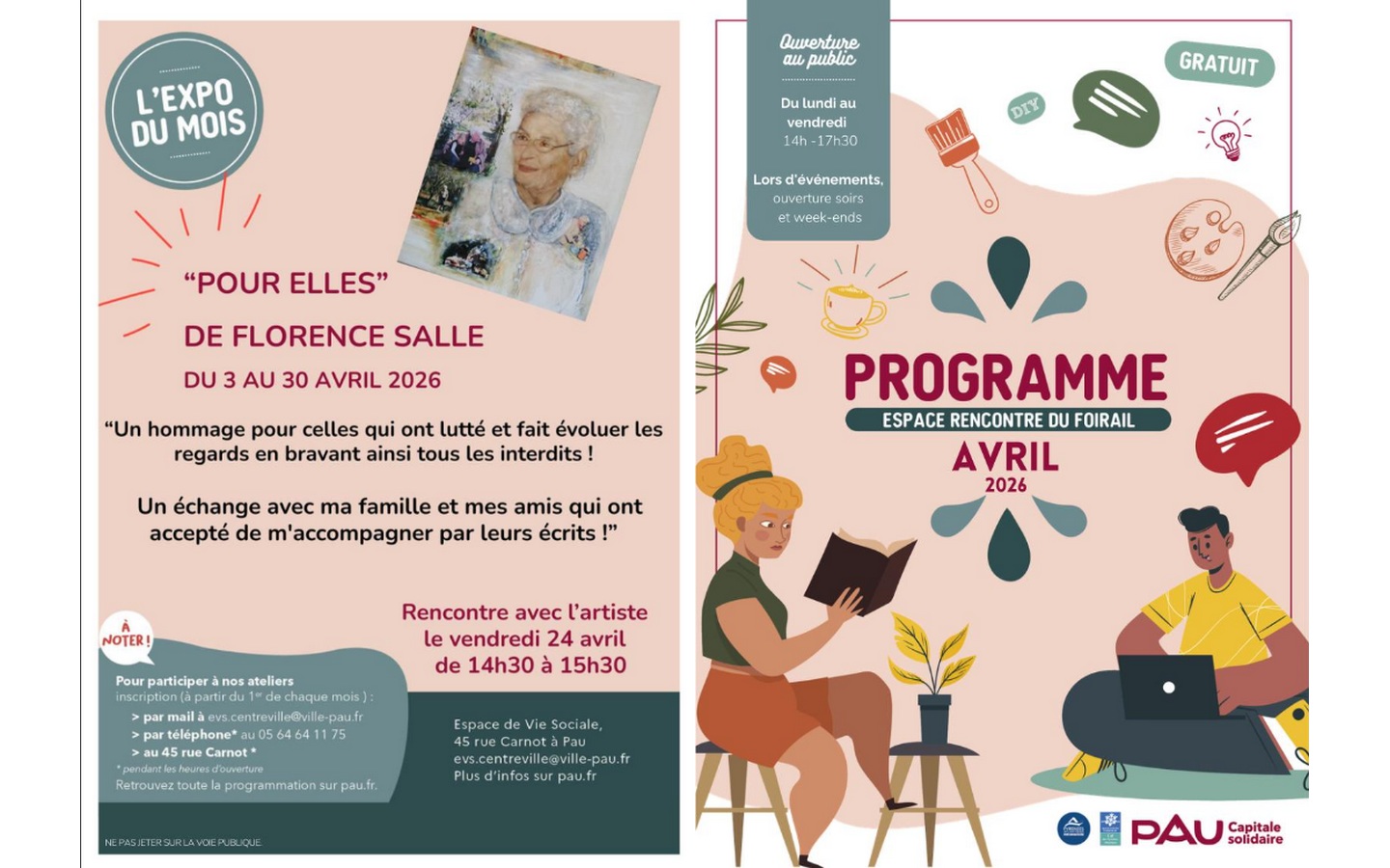 Programme de l'Espace de rencontre du Foirail Avril 2026 45 Rue Carnot Pau 2026-04-01
