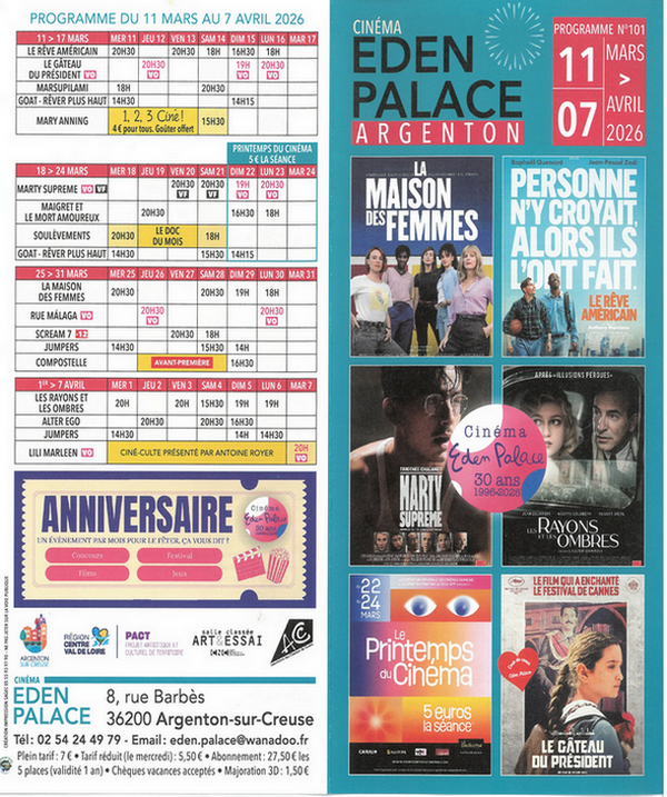 Programme Eden Palace Rue Barbès Argenton-sur-Creuse 2026-03-11