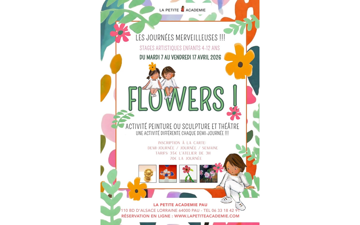 Programme vacances Avril Stage artistique enfants 110 bvd alsace lorraine Pau 2026-04-07