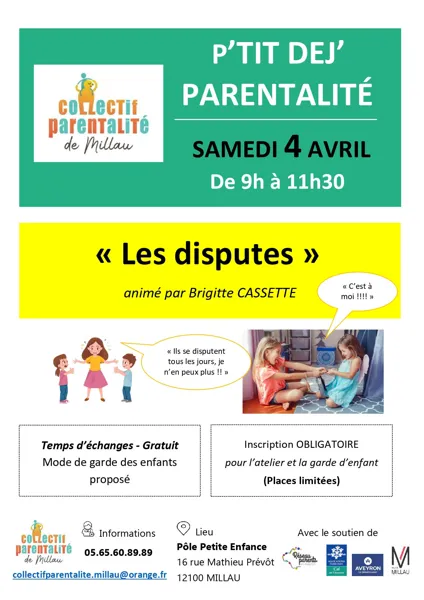 P'tit déj' parentalité les disputes Collectif Parentalité Pôle Petite enfance Millau 2026-04-04
