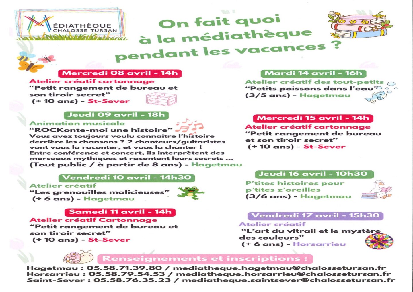 P'tites histoires pour p'tites z'oreilles 4 Place Gramont Hagetmau 2026-04-16