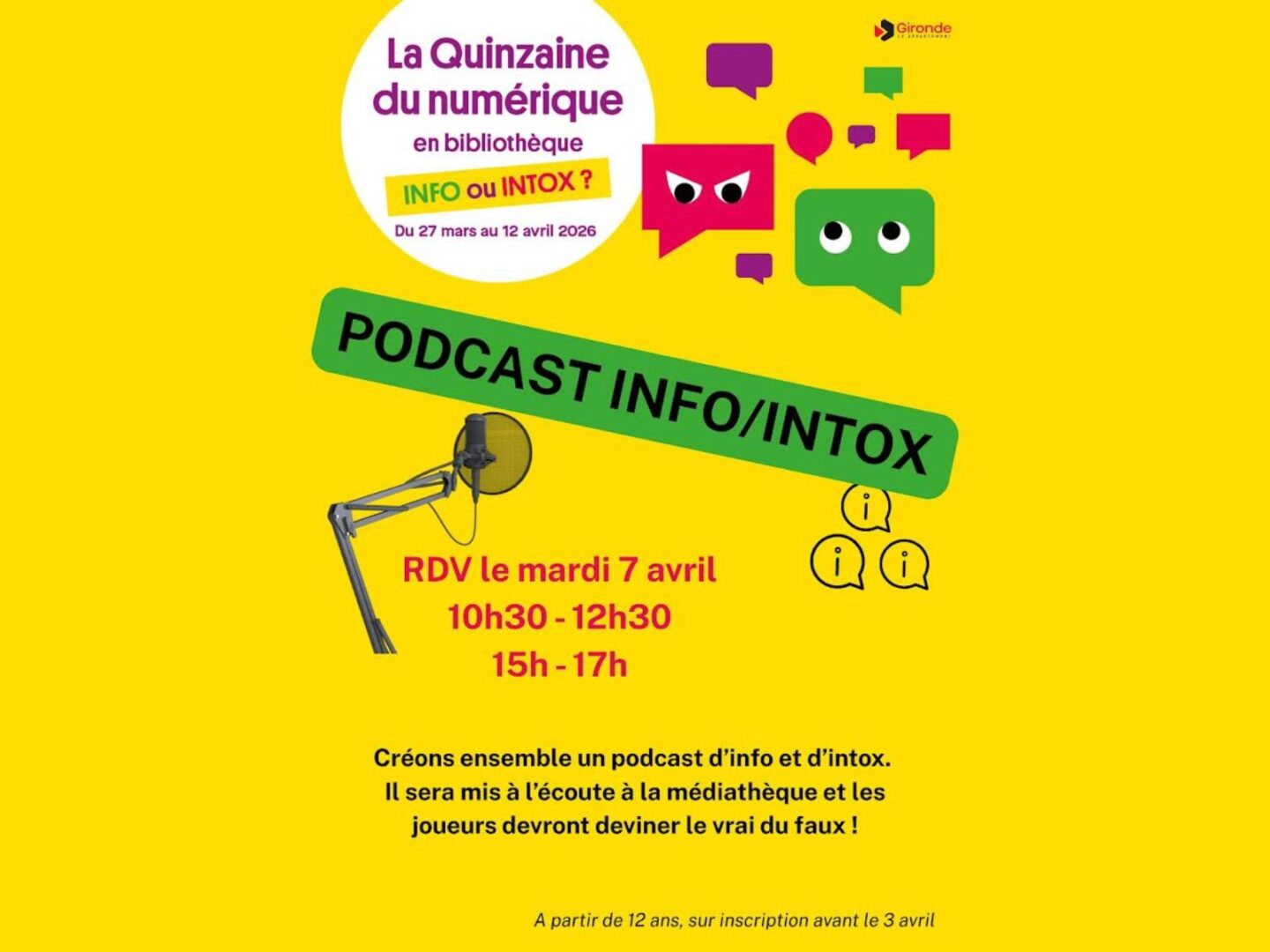 Quinzaine du Numérique en Bibliothèques Podcast Info/Intox 6 Avenue des Vignes Sallebœuf 2026-04-07