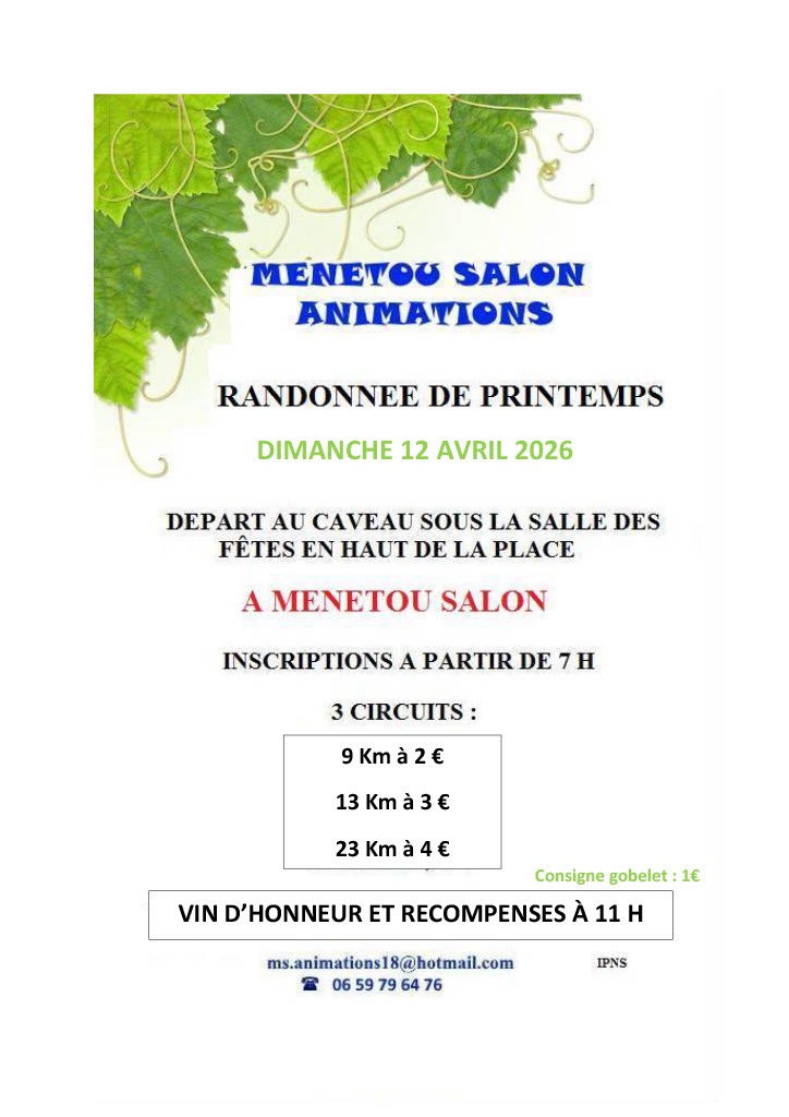 Randonnée de Printemps Menetou-Salon 2026-04-12